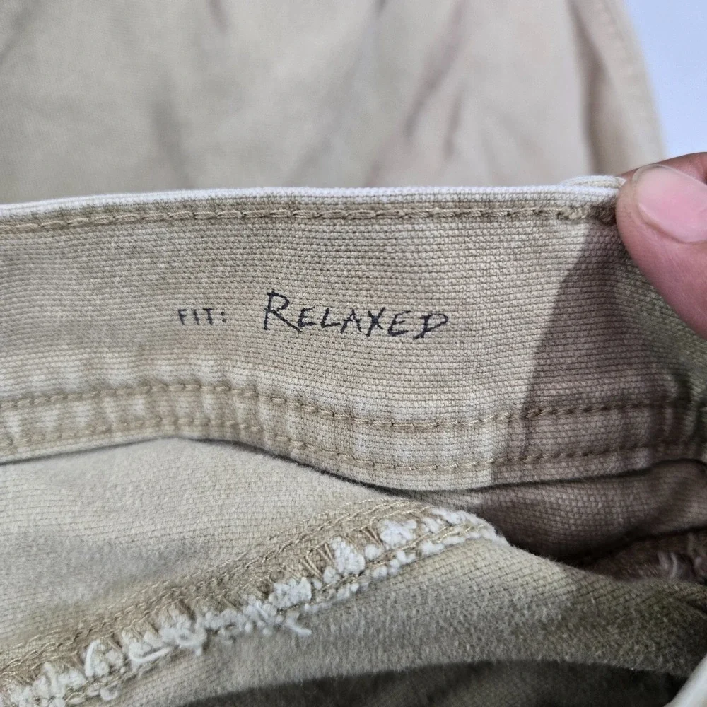 Eddie Bauer Men Pants 32x30 Beige Chino Canvas Stretch Outdoor Hiking‎ Relaxed